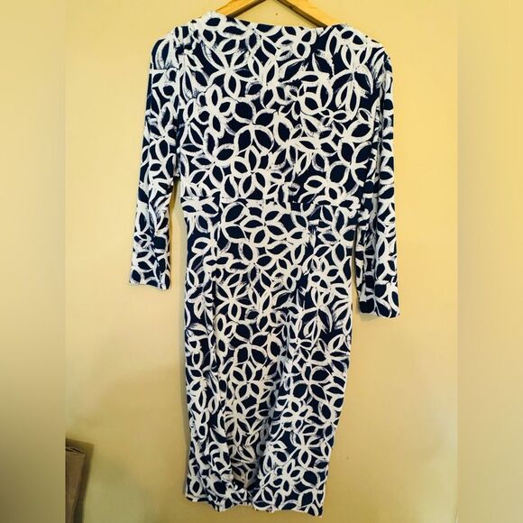 Lauren Ralph Lauren Blue Sheath Dress with 3/4 Sleeves - Picture 8 of 10